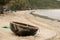 Vietnamese basket Boat Thung Chai in the sand