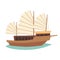 Vietnamese boat vector illustration. Asian old ship icon