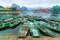 Vietnamese boats at river. Ninh Binh, Vietnam