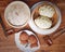 Vietnamese buns, Chinese Bao, Steam buns, Asian cuisine, Traditional food, Wooden background