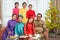 Vietnamese family in national costumes