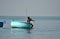 Vietnamese fisher fishing in Mui Ne, Vietnam