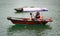 Vietnamese fishermen are relaxing on their boats in Haiphong