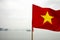 Vietnamese flag in Ha Long Bay Vietnam