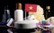 Vietnamese flag in the soap with all the products for the people