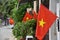 Vietnamese Flags Lining the Street in Saigon