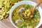 Vietnamese food, sour fish vegetable soup