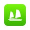 Vietnamese junk boat icon digital green