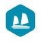 Vietnamese junk boat icon, simple style