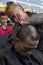 Vietnamese man gets a designed hair shave by Barber Shop Vu Tri 