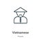 Vietnamese outline vector icon. Thin line black vietnamese icon, flat vector simple element illustration from editable people