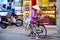 Vietnamese people with Bicycle food Shop