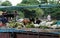 Vietnamese people transport bananas to Ho chi Minh city by boat