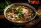 Vietnamese pho beef noodle soup bowl