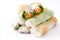 Vietnamese rolls with vegetables, rice noodles and prawns with sweet chili sauce