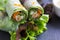 Vietnamese spring roll with vegetable and crab stick