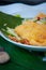 Vietnamese styled stuffed crispy egg crepe, local dessert made from many kinds of vegetable