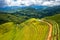 Vietnamese terrace ricefield under dramatic sky