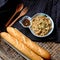 Vietnamese vegetarian food, abalone mushroom tamarind sauce, bread