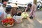 Vietnamese vendors selling fruit and vegetables