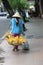 Vietnamese woman vendor sells banana in sai gon, viet nam