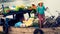 Vietnamese women selling goods in boat