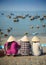 Vietnamese women waiting for fishing boats