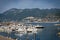 Vietri sul Mare cityscape and boats on coast line of mediterranean sea in Italy