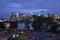 Vieux Montreal Panorama by night over river Saint Lawrence in Canada