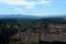 Viev of San Gimignano and surrounding landscape.