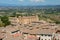 Viev of San Gimignano and surrounding landscape.