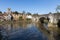 View of the 14th century bridge and St Peter`s church at Aylesford on March 24, 2019. Two