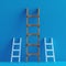 view 3D rendering ladder achievement concept on blue studio background