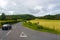 View of A368 road in Mendip Hills England