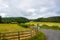 View of A368 road in Mendip Hills England