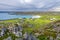 View at abandoned fishersâ€™ village Hamningberg and the shore of the Barents Sea as viewed from the fort. Finnmark, Norway