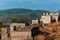 View of abandoned houses at village Kayakoy near Fethiye, Turkey, selective focus