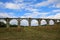 View of the abandoned old Mokrinsky railway bridge. Russia, the village of Mokry, the bridge was built in 1918