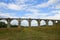 View of the abandoned old Mokrinsky railway bridge. Russia, the village of Mokry, the bridge was built in 1918