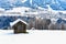 View on abandoned old wooden house in countryside