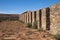 View from the abandoned shearing shed across to the arid hills