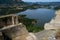 View of abandoned stone quarry of Monteleone Rocca Doria