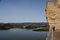 View of abandoned stone quarry of Monteleone Rocca Doria