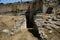 View of abandoned stone quarry of Monteleone Rocca Doria