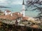 View from above on the Balchik palace of the Queen Marie of Romania  Bulgaria