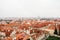 View from above. Beautiful view of the architecture of Prague in the Czech Republic.