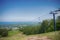 View above Blue Mountain Ski Resort with a chairlift in Collingwood, Ontario