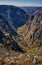 View from above of the Bodetal in the Harz mountains. Saxony-Anhalt, Harz, Germany