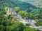 View from above with Boris Denev State Art Gallery and Monument to the Assen Dynasty two main tourist attraction in Veliko Tarnovo