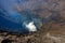 View from above of the crater of the active volcano Bromo.